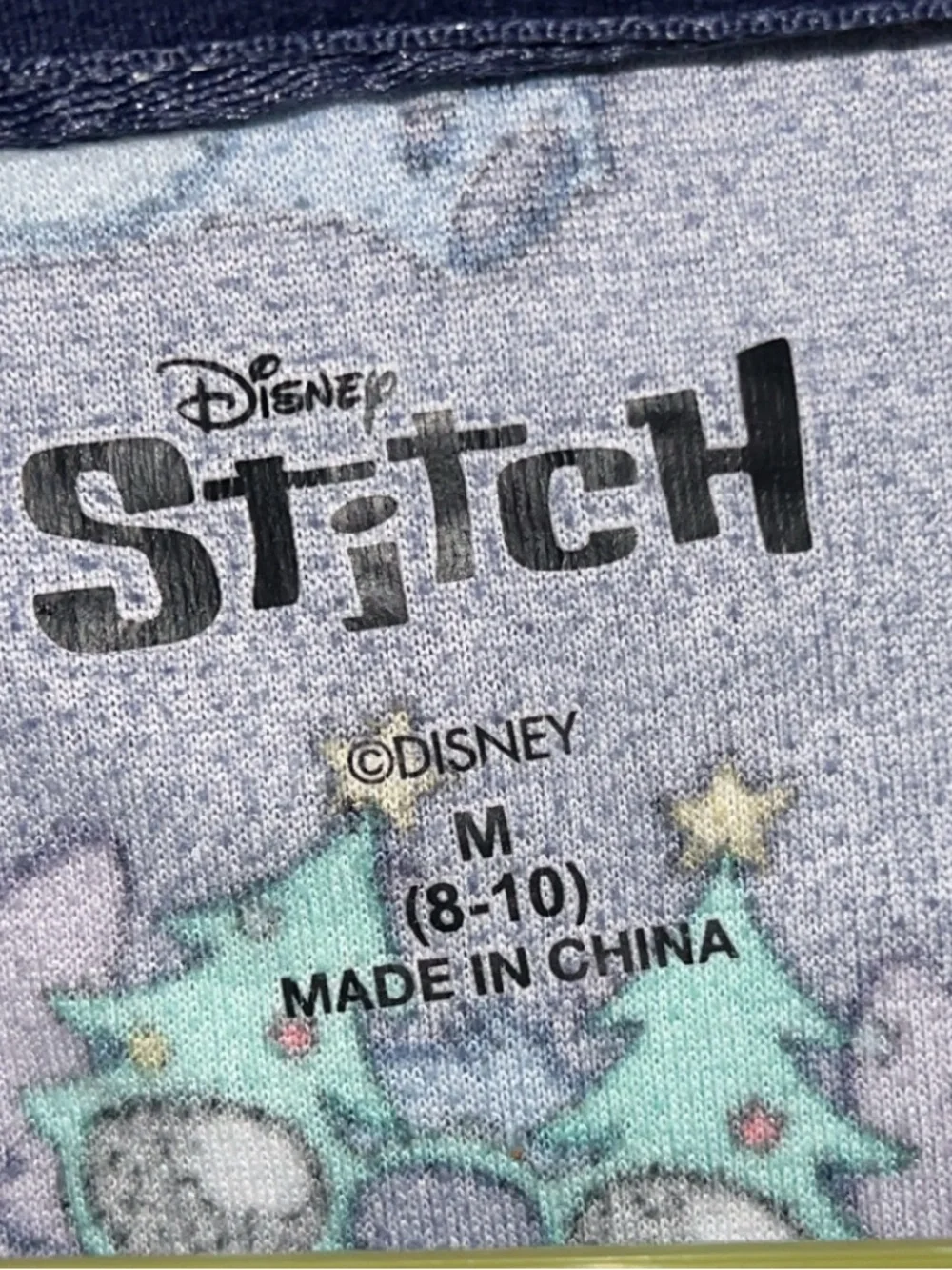 Disney Stitch Women's Navy Blue Santa Print Pajama Set - Picture 2 of 2